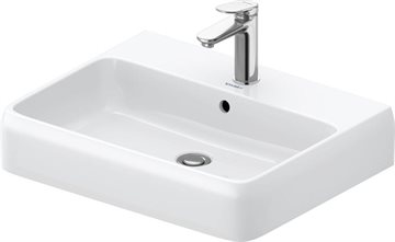 Duravit Qatego håndvask 600x470 mm med overløb til vægmontering, hvid